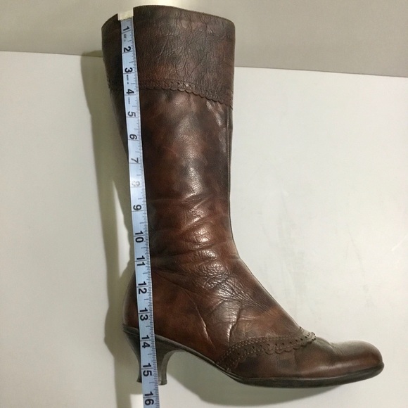 La CANADIENNE Tahra brown mottled leather knee high boots - Picture 9 of 16